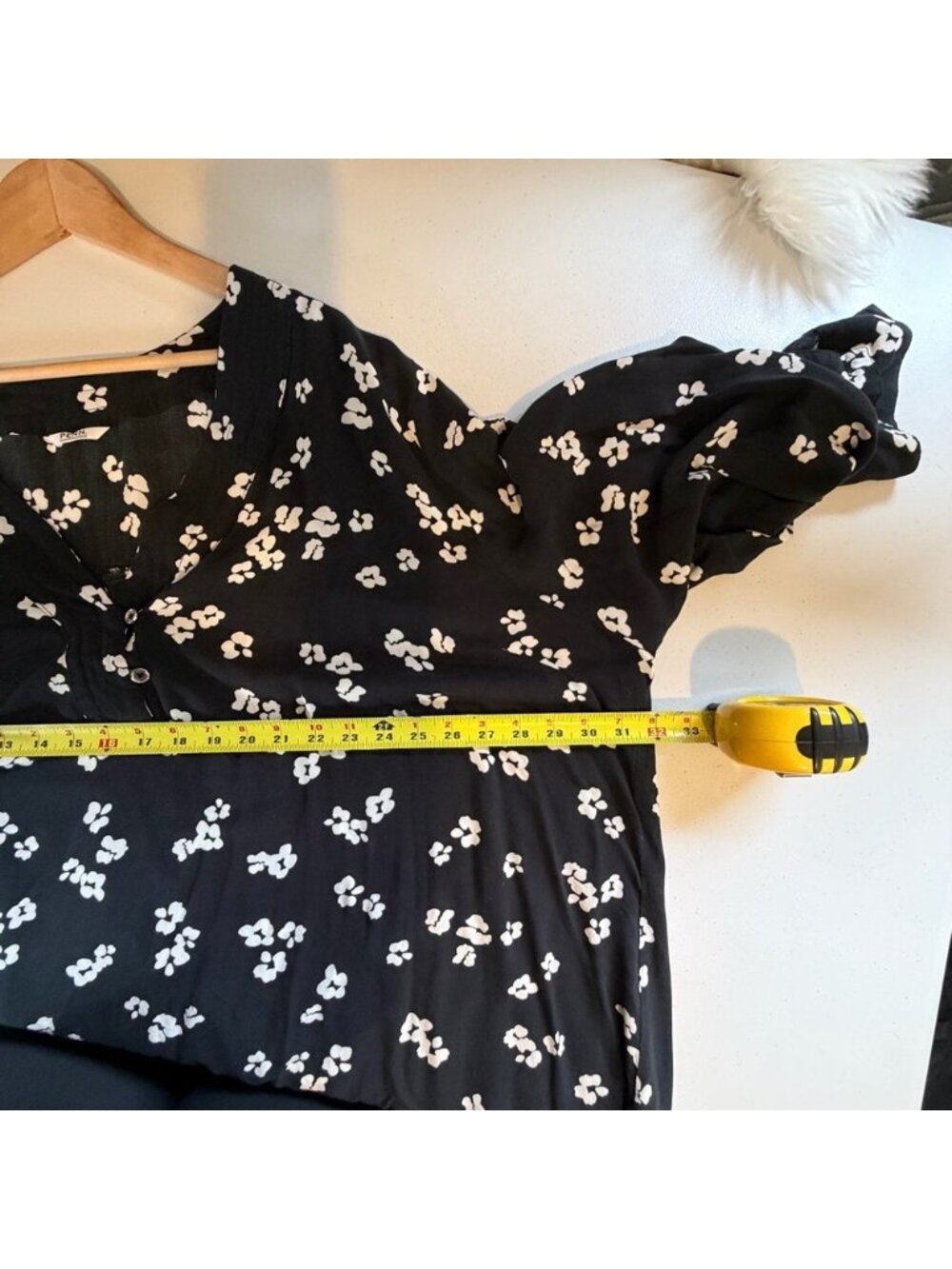 Penningtons Black Floral Tunic Top Blouse size 5X Office Work Wear Summer - Picture 9 of 9